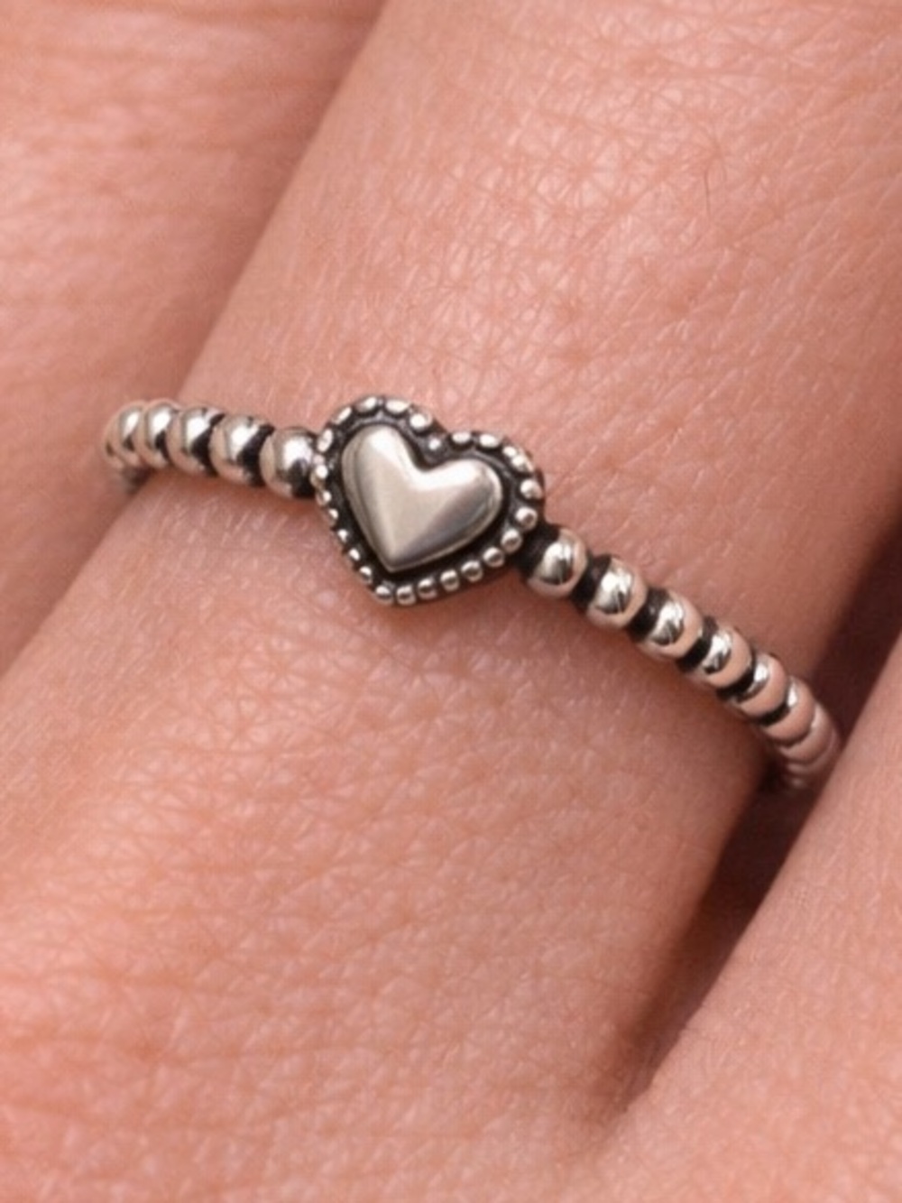 Heart Sterling Silver Adjustable Ring with Box / Brand new